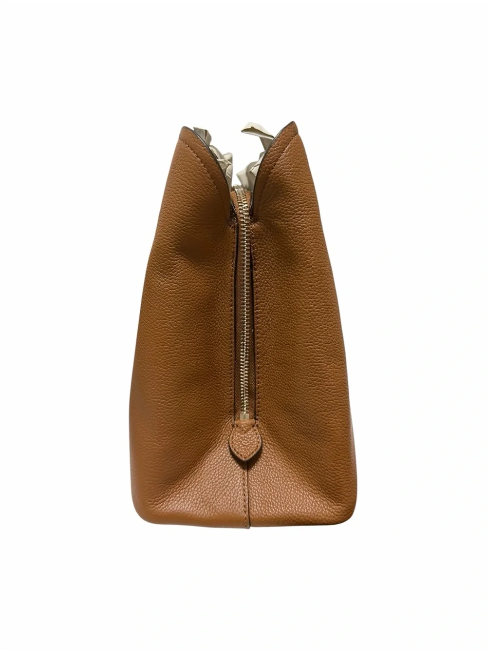 Kate Spade Solid Caramel Leather Handbag